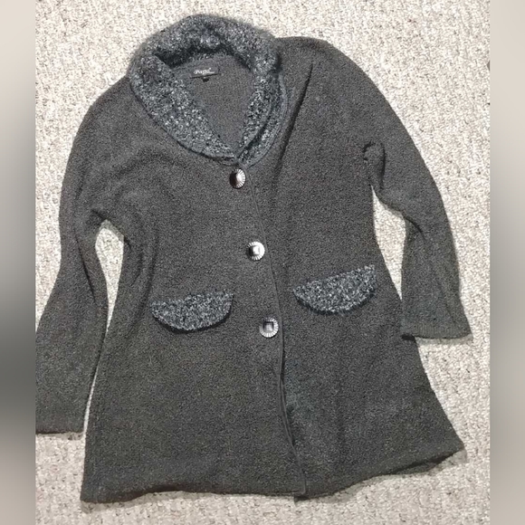 Papa black and grey boucle coat - Picture 1 of 6